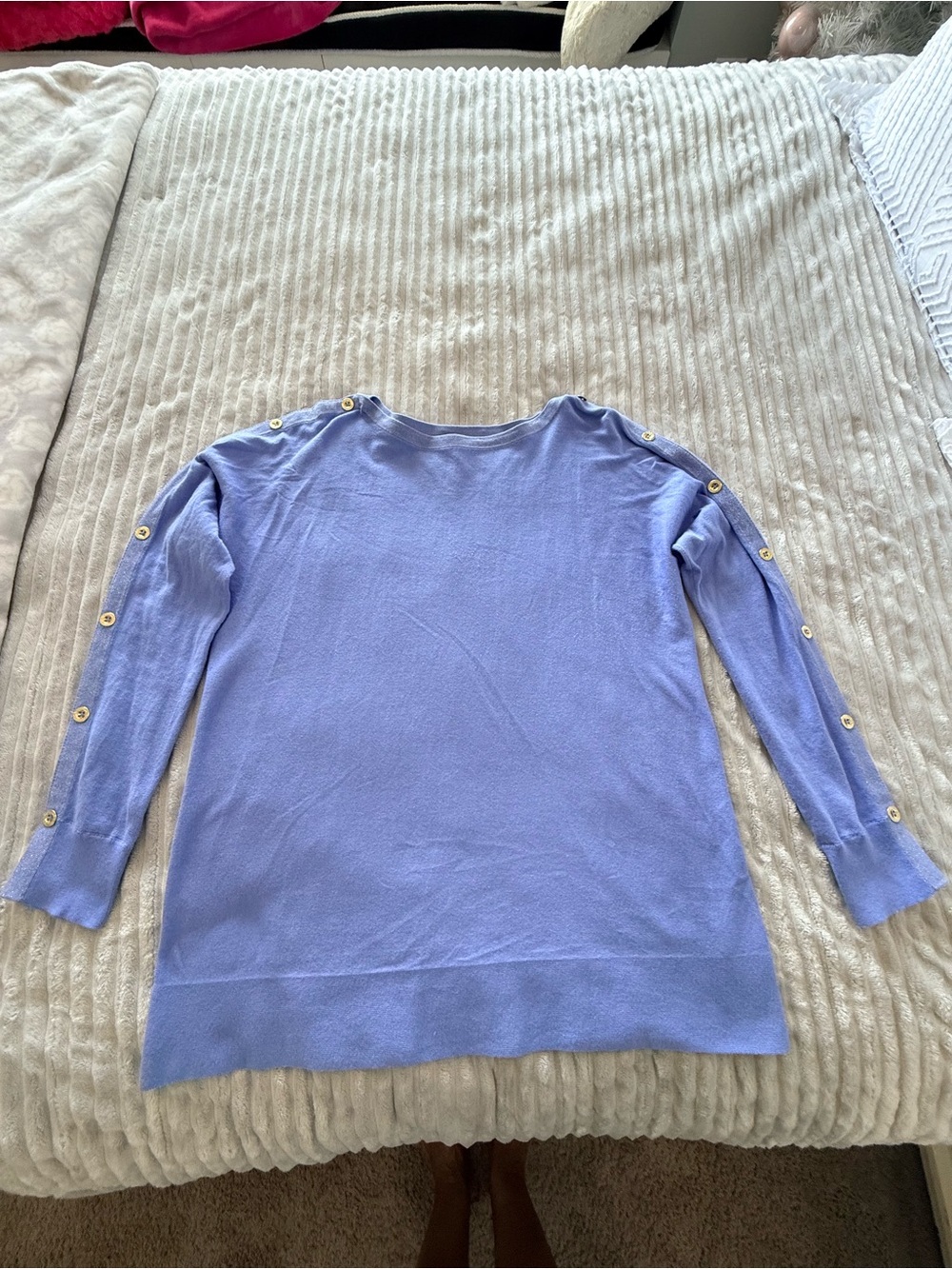 Lilly Pulitzer Periwinkle Button-Trim Women’s Sweater